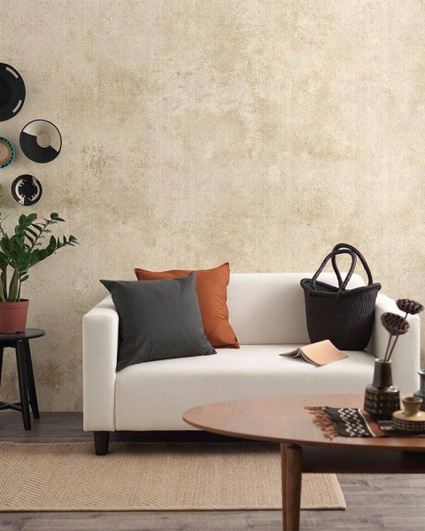 FLAX WALLPAPER | Vintage Concrete | Beige